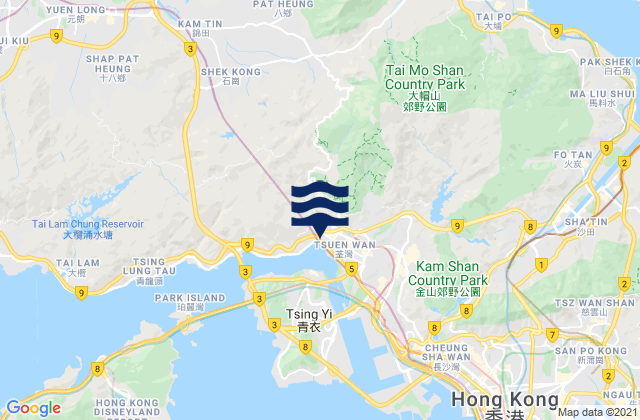 Mappa delle Getijden in Tsuen Wan District, Hong Kong