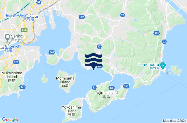 Mappa delle Getijden in Tsuneishi, Japan
