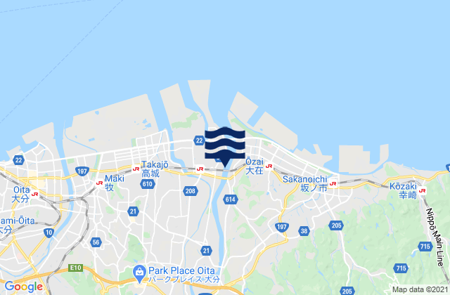 Mappa delle Getijden in Tsurusaki, Japan