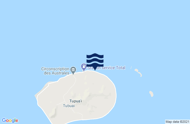 Mappa delle Getijden in Tubuai Island, French Polynesia