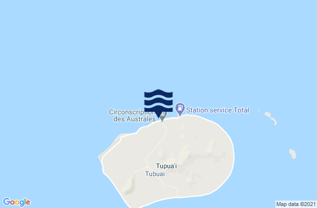 Mappa delle Getijden in Tubuai, French Polynesia