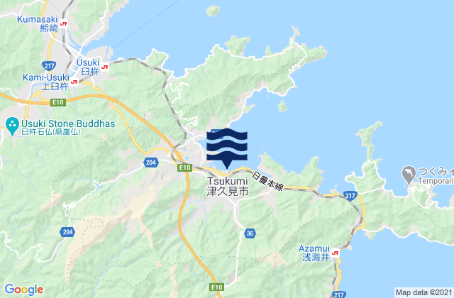 Mappa delle Getijden in Tukumi, Japan