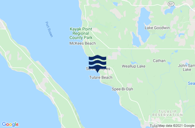 Mappa delle Getijden in Tulare Beach Port Susan, United States