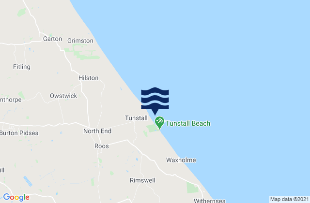 Mappa delle Getijden in Tunstall Beach, United Kingdom