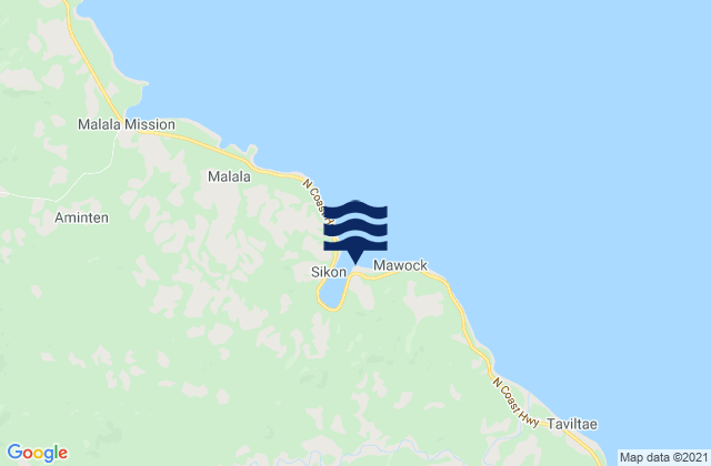 Mappa delle Getijden in Tupira Right, Papua New Guinea