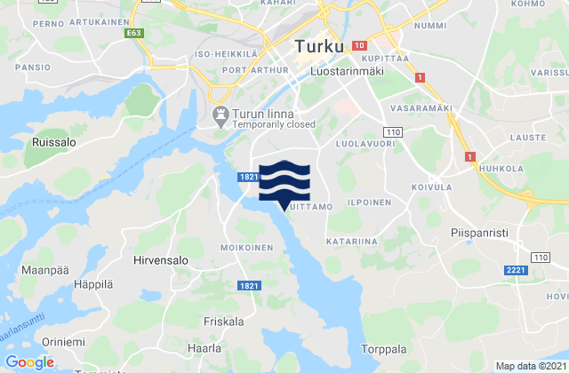 Mappa delle Getijden in Turku, Finland