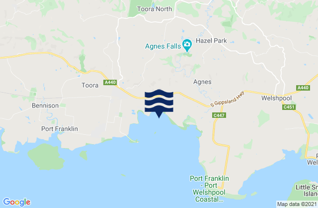 Mappa delle Getijden in Turras Beach, Australia