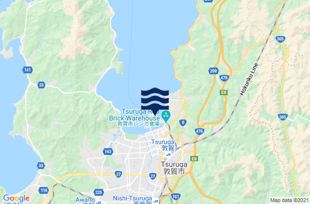 Mappa delle Getijden in Turuga, Japan