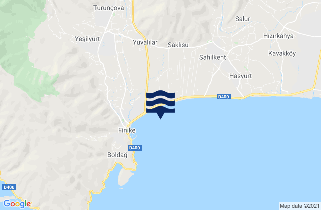 Mappa delle Getijden in Turunçova, Turkey