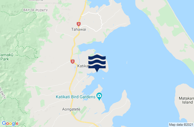 Mappa delle Getijden in Tutaetaka Island, New Zealand