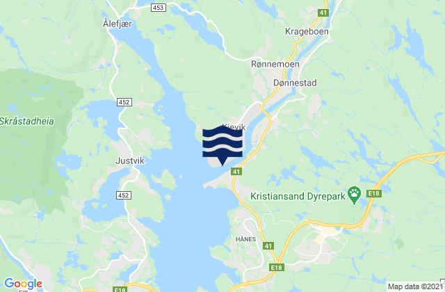 Mappa delle Getijden in Tveit, Norway