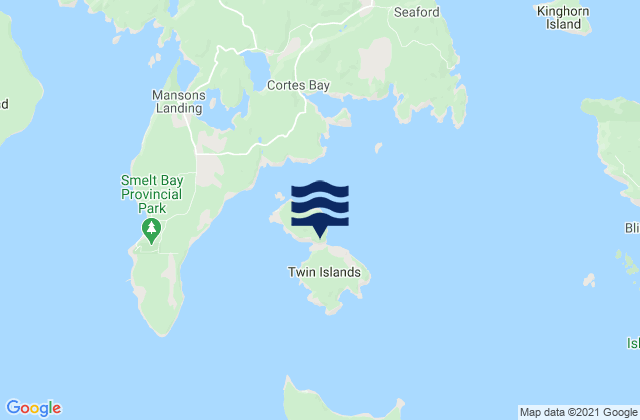 Mappa delle Getijden in Twin Islands, Canada