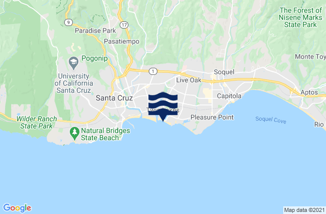 Mappa delle Getijden in Twin Lakes State Beach, United States