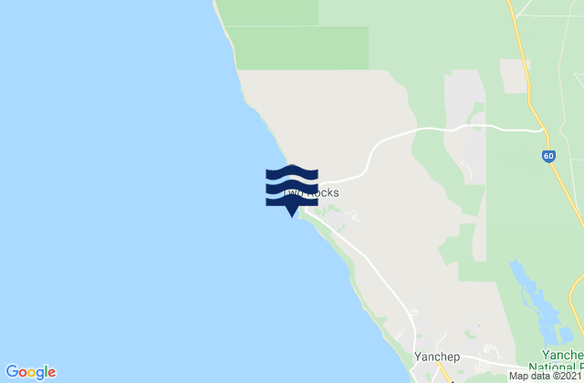 Mappa delle Getijden in Two Rocks Marina, Australia