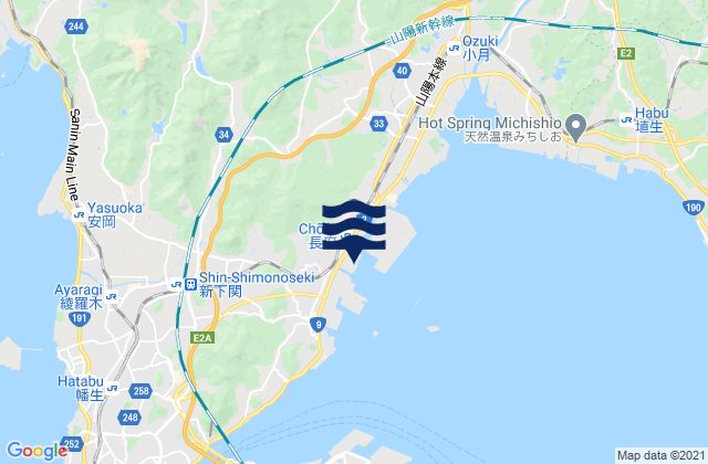 Mappa delle Getijden in Tyohu, Japan