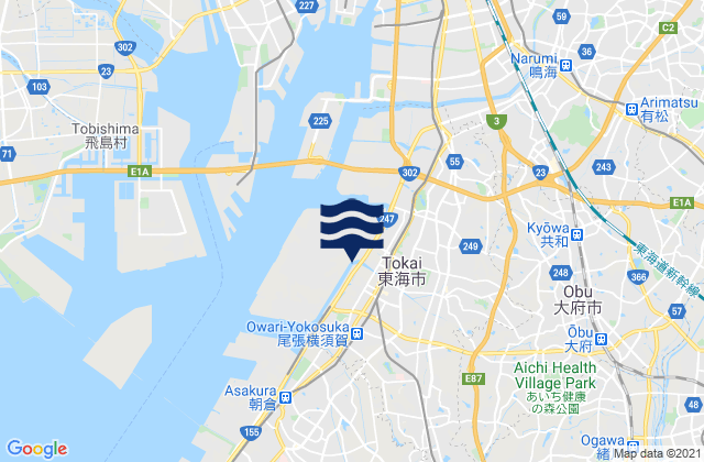 Mappa delle Getijden in Tōkai-shi, Japan