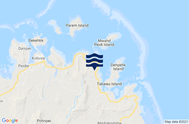 Mappa delle Getijden in U Municipality, Micronesia