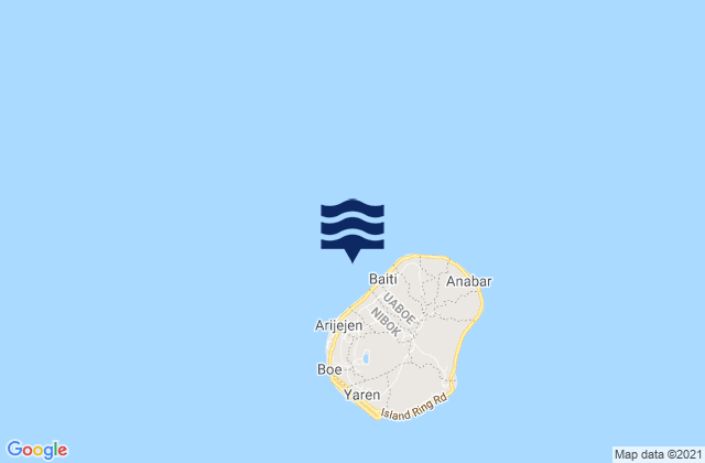 Mappa delle Getijden in Uaboe District, Nauru