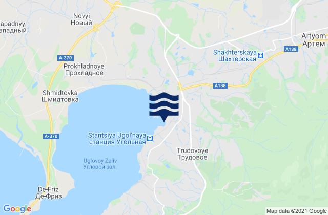 Mappa delle Getijden in Uglovoye, Russia