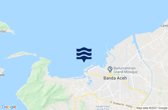 Mappa delle Getijden in Uleelheue, Indonesia
