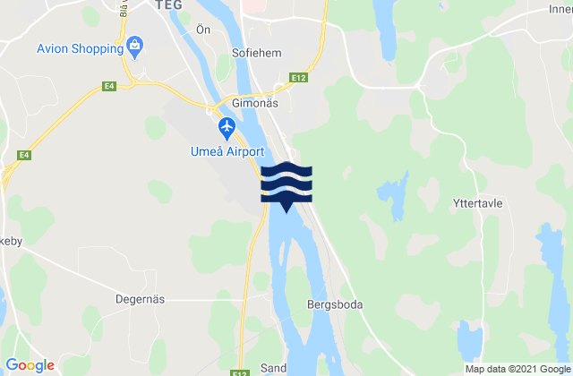 Mappa delle Getijden in Umeå, Sweden