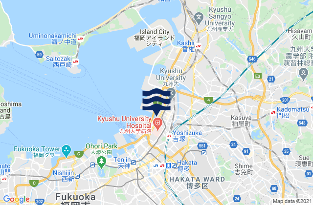 Mappa delle Getijden in Umi, Japan