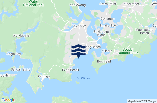 Mappa delle Getijden in Umina Beach, Australia