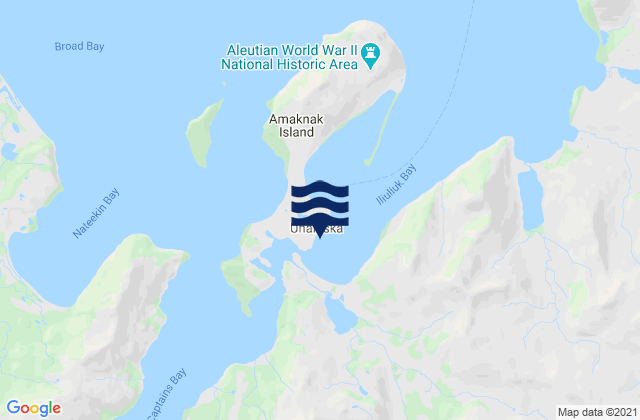 Mappa delle Getijden in Unalaska (Dutch Harbor), United States