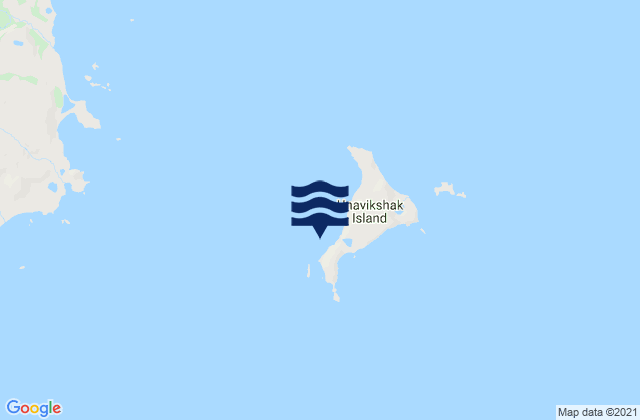 Mappa delle Getijden in Unavikshak Island, United States