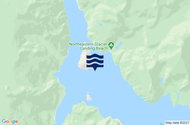 Mappa delle Getijden in Upper Northwestern Fiord (Harris Bay), United States