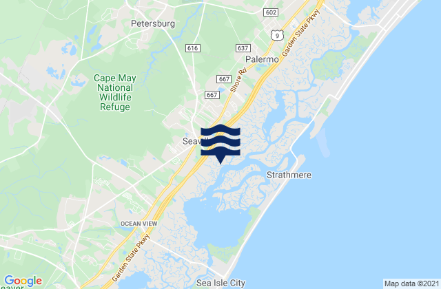 Mappa delle Getijden in Upper Township (Petersburg), United States