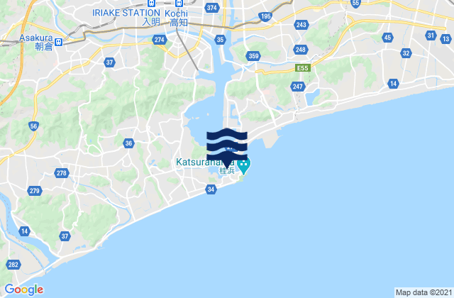 Mappa delle Getijden in Urado Ko, Japan