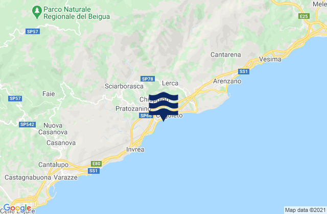 Mappa delle Getijden in Urbe, Italy