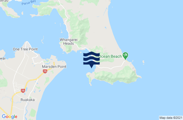 Mappa delle Getijden in Urquharts Bay, New Zealand