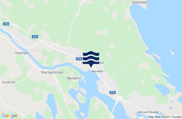 Mappa delle Getijden in Ursviken, Sweden