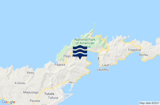 Mappa delle Getijden in Utulei, American Samoa