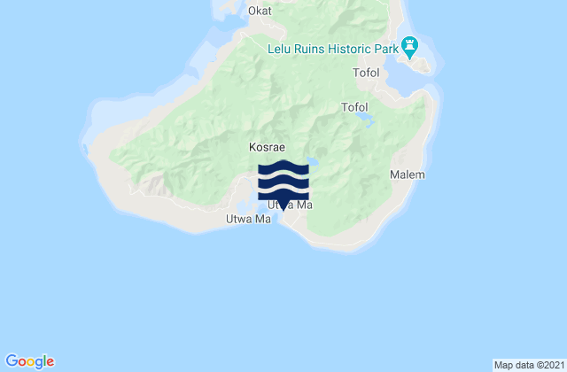 Mappa delle Getijden in Utwe, Micronesia