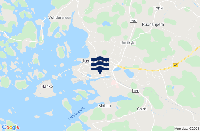 Mappa delle Getijden in Uusikaupunki, Finland