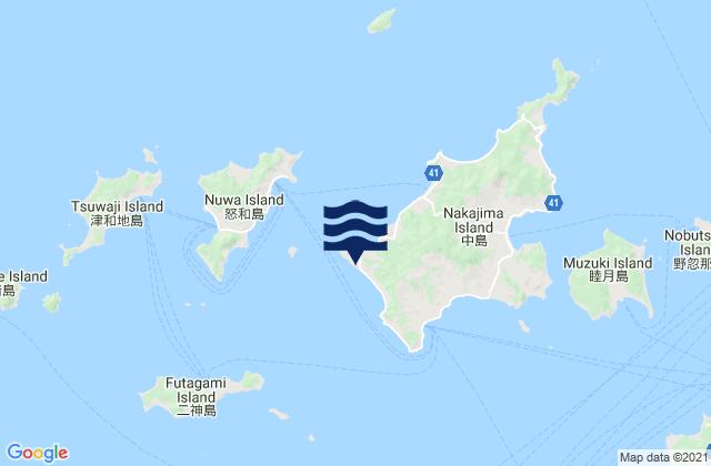 Mappa delle Getijden in Uwama, Japan
