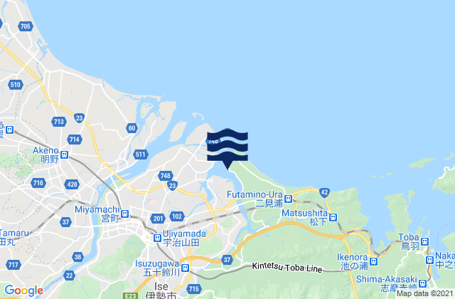Mappa delle Getijden in Uzi-Yamada, Japan