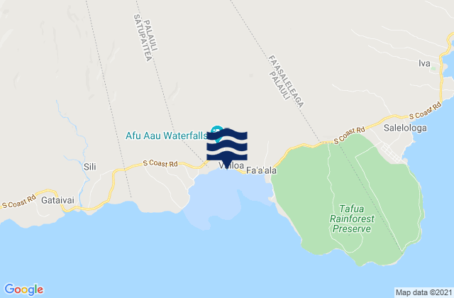 Mappa delle Getijden in Vailoa, Samoa