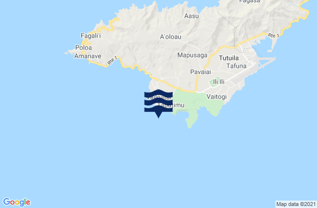 Mappa delle Getijden in Vailoatai, American Samoa