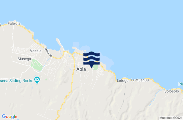 Mappa delle Getijden in Vaimauga East, Samoa