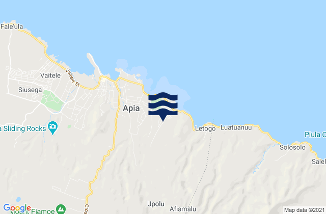 Mappa delle Getijden in Vaimauga West, Samoa