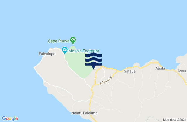 Mappa delle Getijden in Vaisigano, Samoa