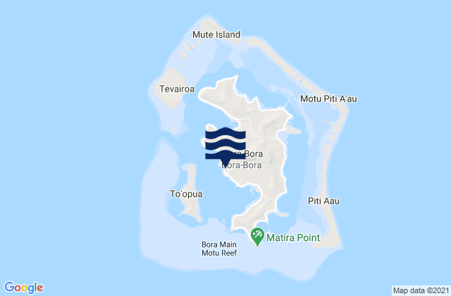 Mappa delle Getijden in Vaitape, French Polynesia