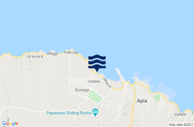 Mappa delle Getijden in Vaitele, Samoa