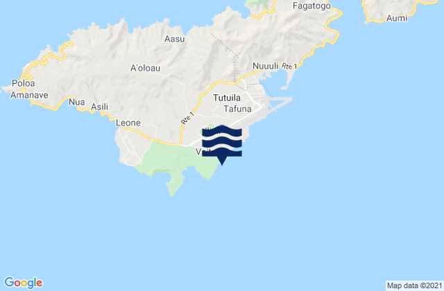 Mappa delle Getijden in Vaitogi, American Samoa