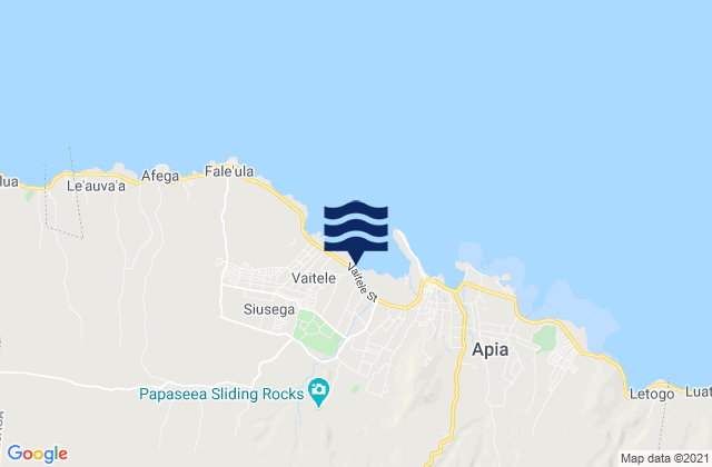 Mappa delle Getijden in Vaiusu, Samoa