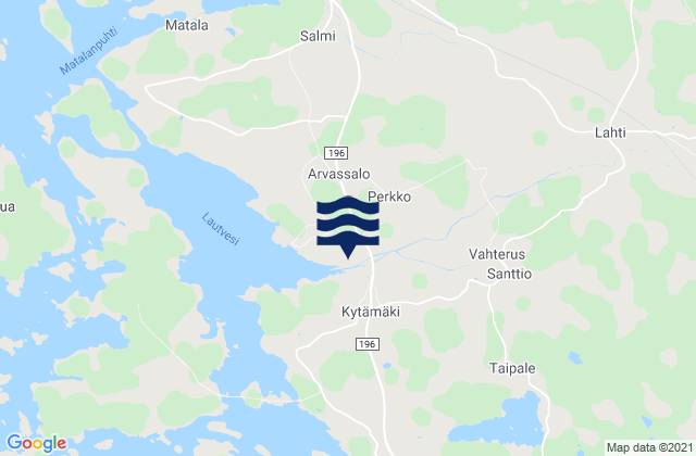 Mappa delle Getijden in Vakka-Suomi, Finland